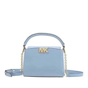 Michael Kors Karlie Small Leather Crossbody Bag in Pale Blue Chambray